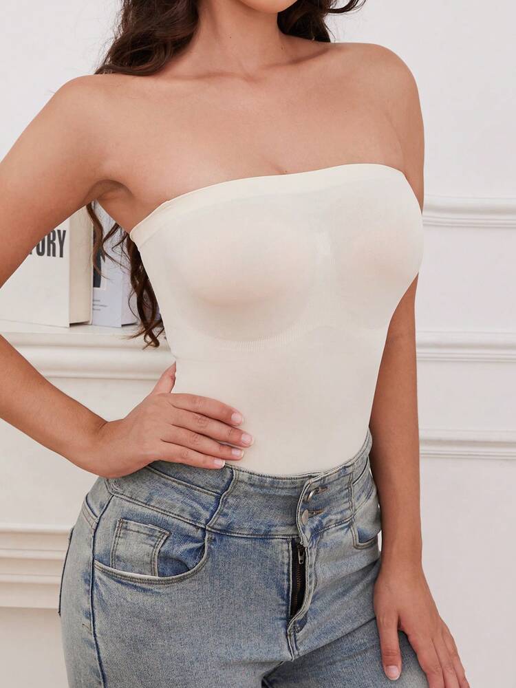 Women's Summer Solid Color Tube Top One-Piece Body Shaper